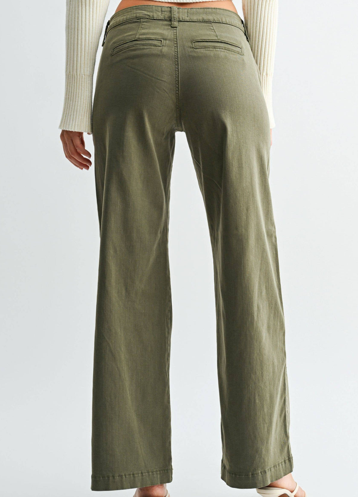 Olive Wide Leg Jeans