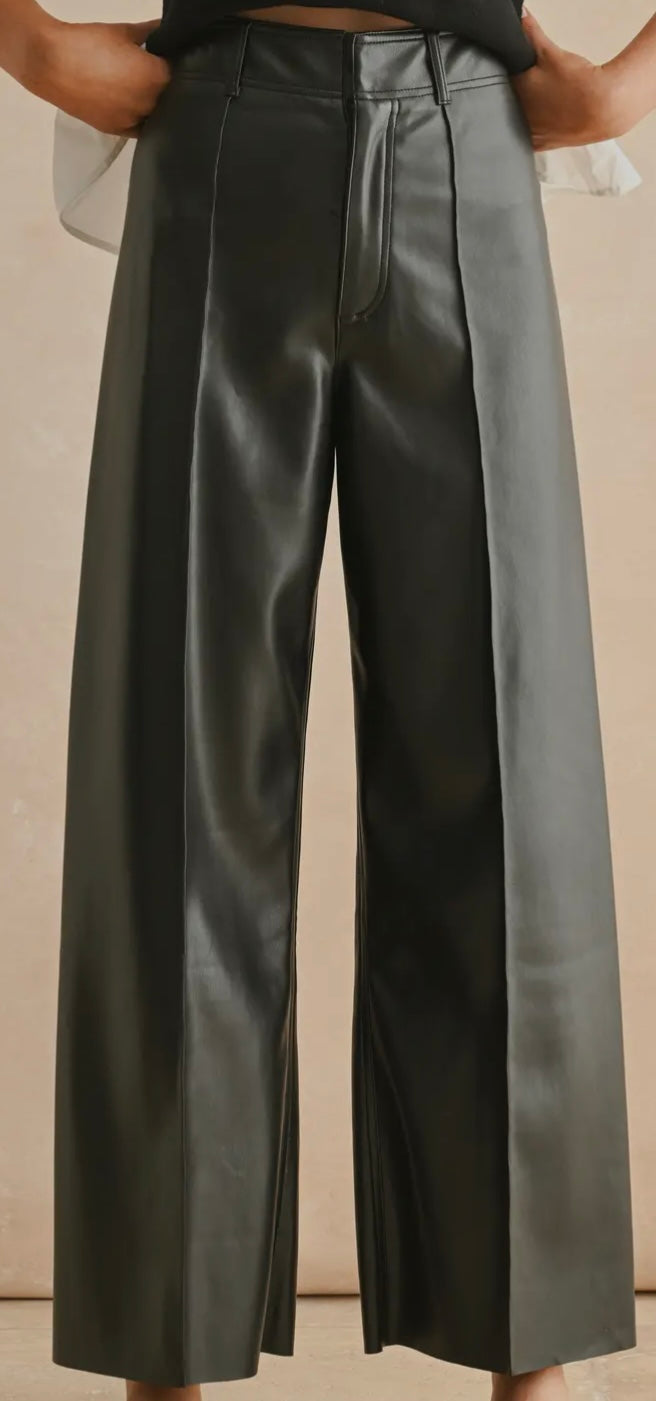 Black Vegan Leather Pants