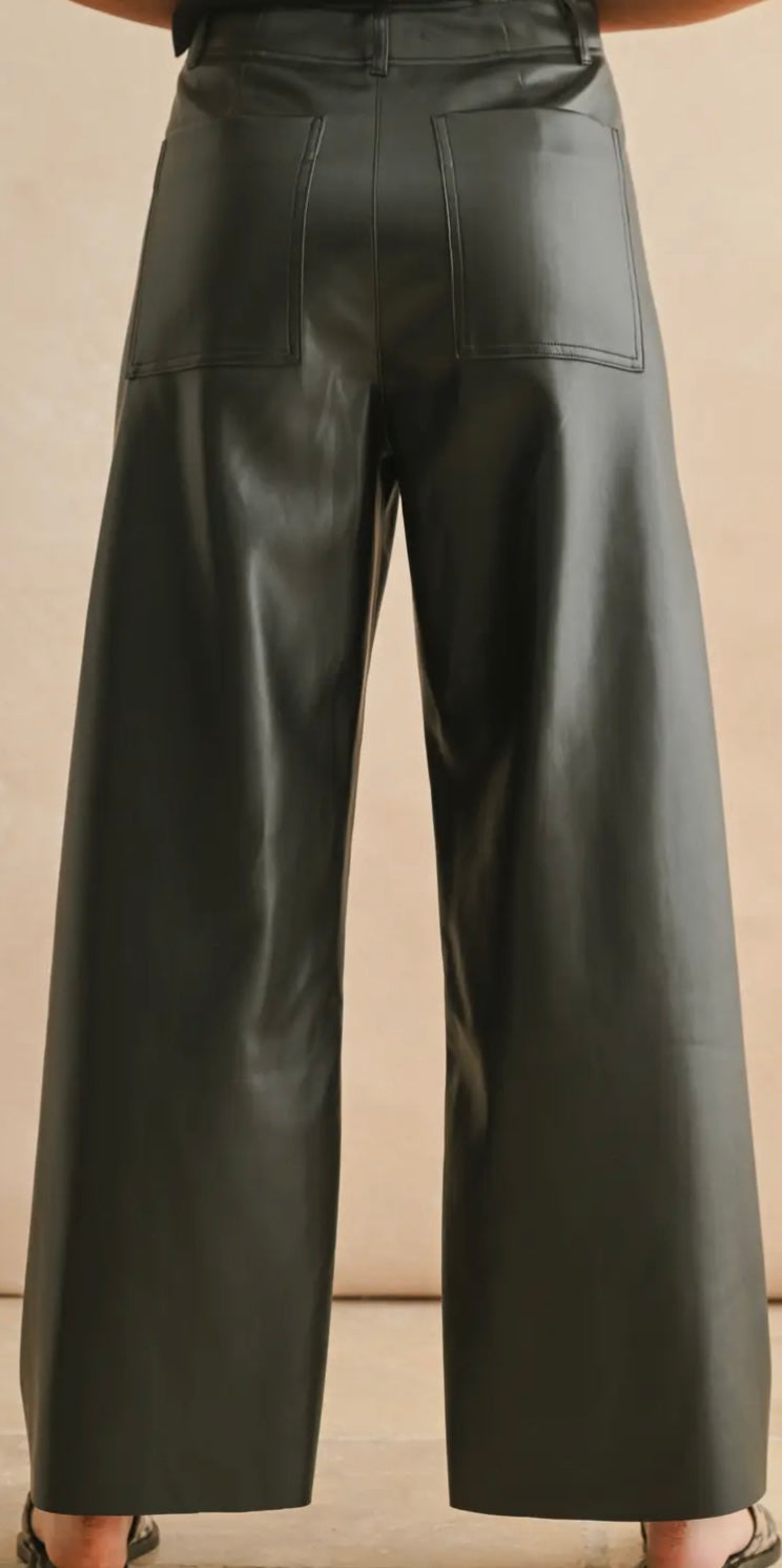 Black Vegan Leather Pants