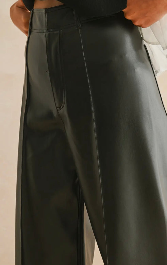 Black Vegan Leather Pants