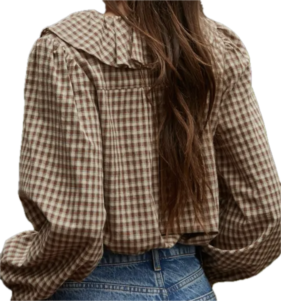 Gingham Ruffled Top