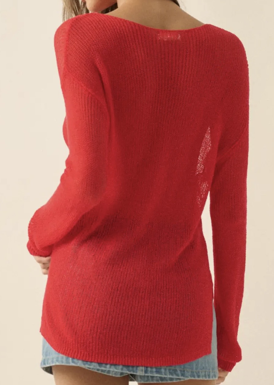 Red Knit Sweater