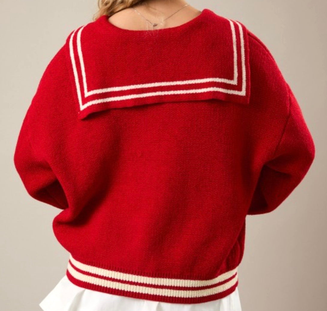 Sailor Collar Cardigan