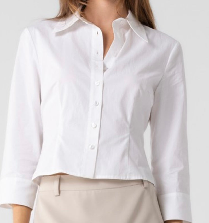 3/4 Sleeve Crop Shirt