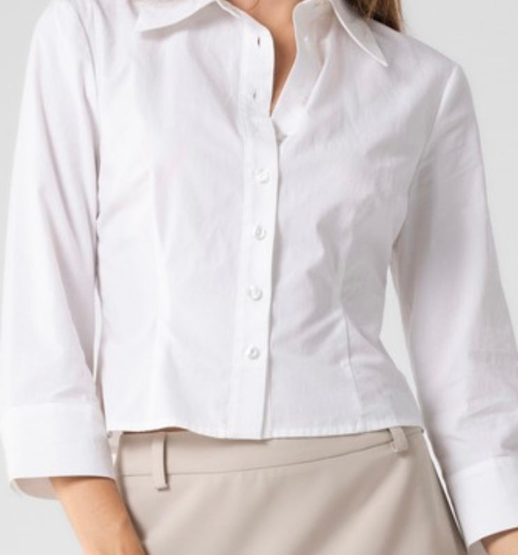3/4 Sleeve Crop Shirt
