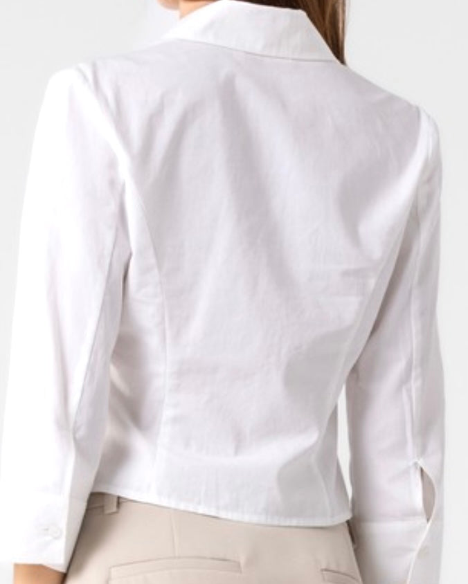 3/4 Sleeve Crop Shirt