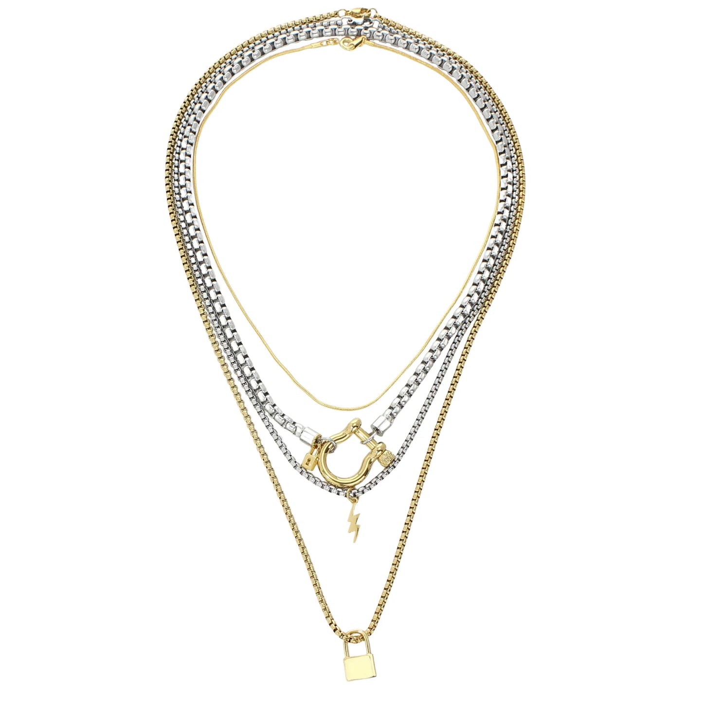 HERRADURA LOCK LAYERED NECKLACE SET