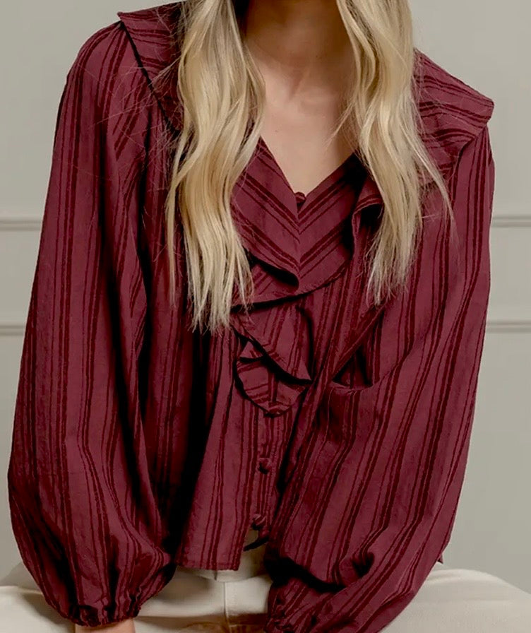 Ruffled Stripe Blouse