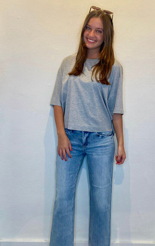 Mid Rise Crop Denim