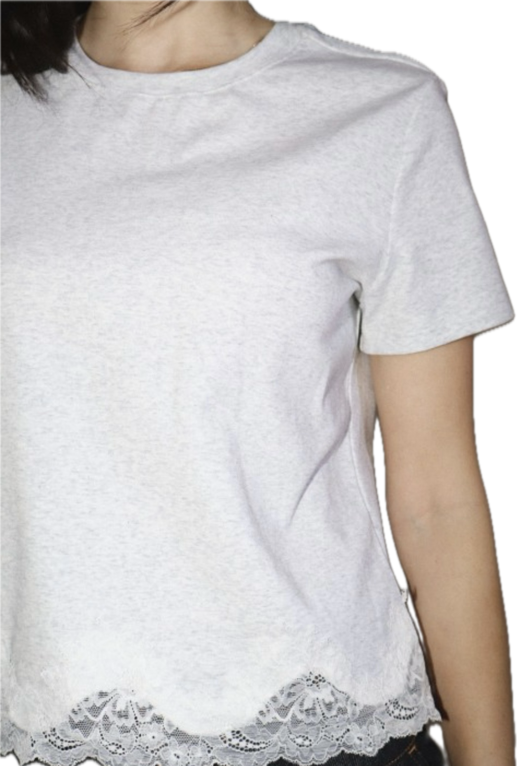 Heather Gray Lace Tee