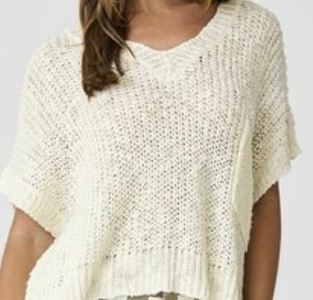 V Neck Ivory Top