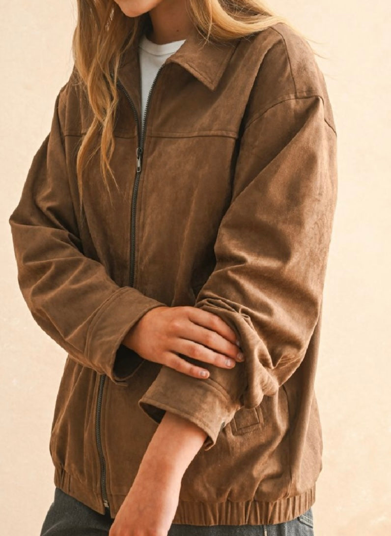 Suede Bomber Jacket