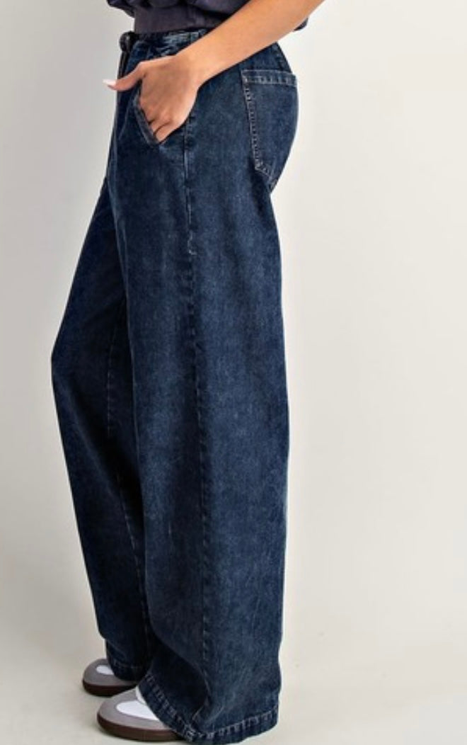 Wide Leg Denim Pants