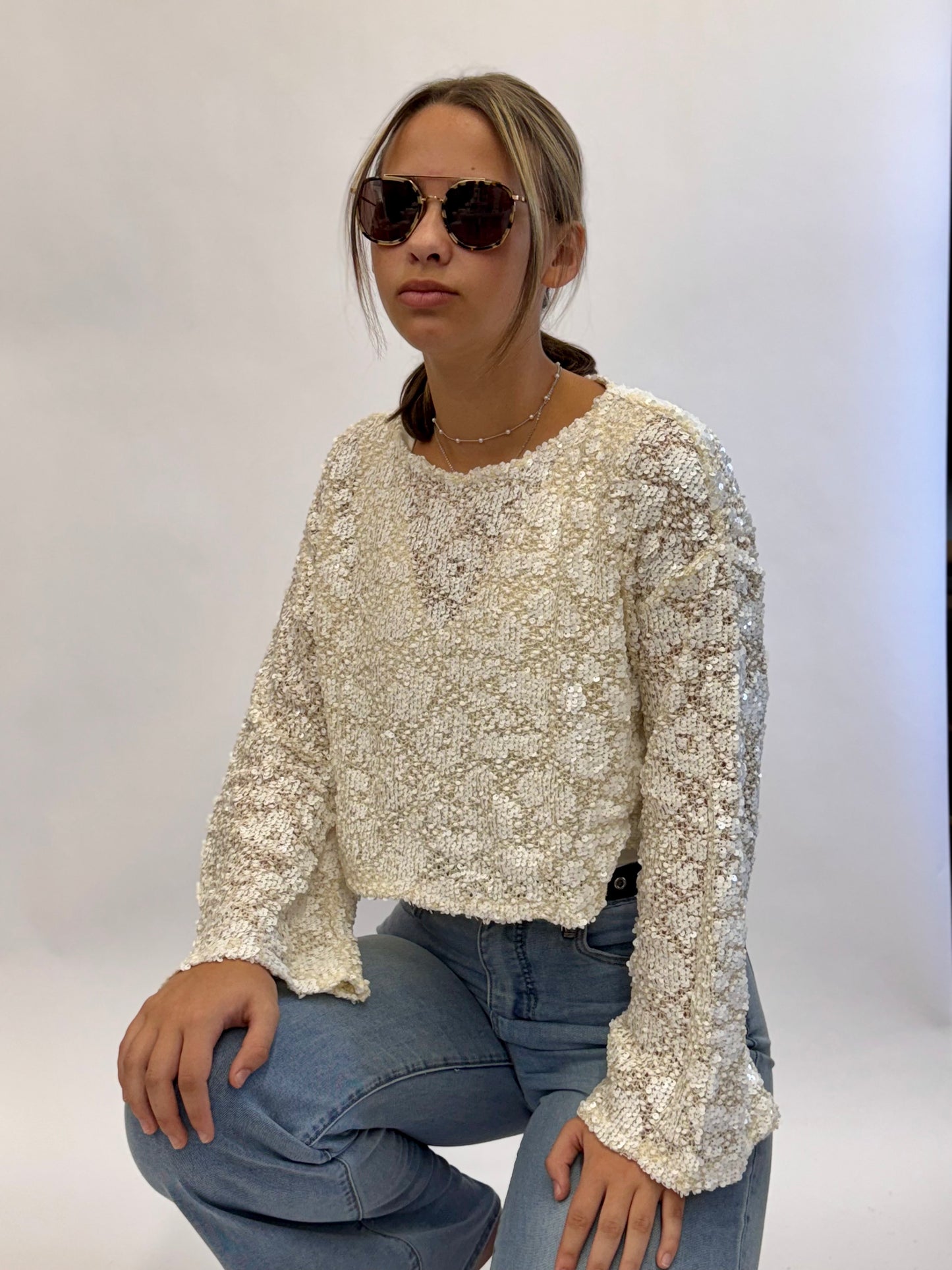 Sequin Knit Top
