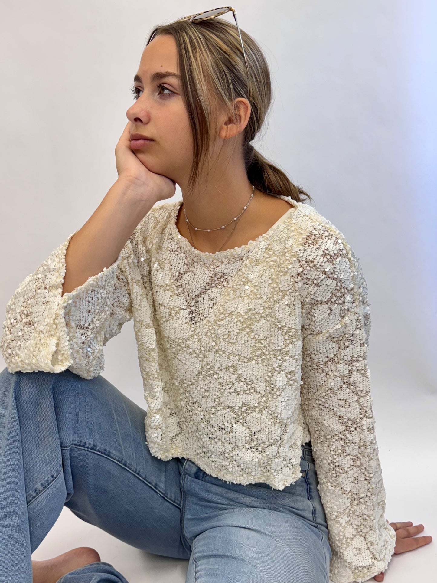 Sequin Knit Top