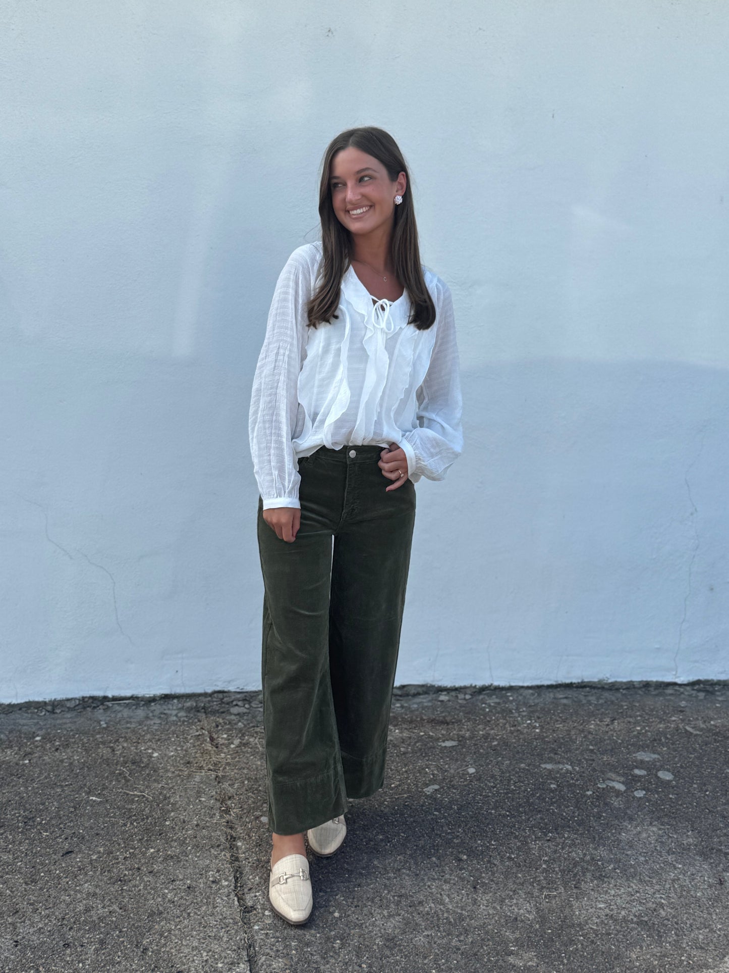 Olive Corduroy Pants