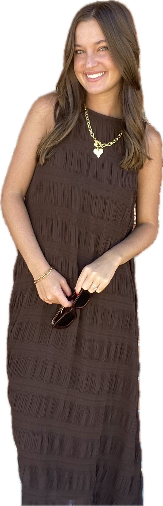 Puckered Chiffon Dress