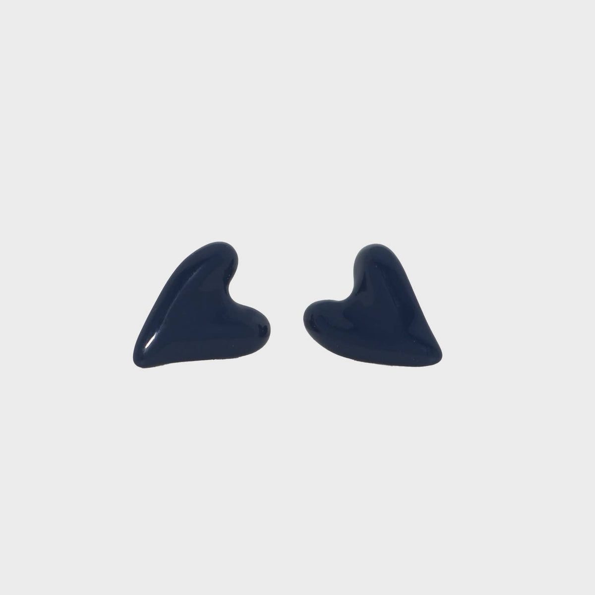 Navy Enamel Earrings