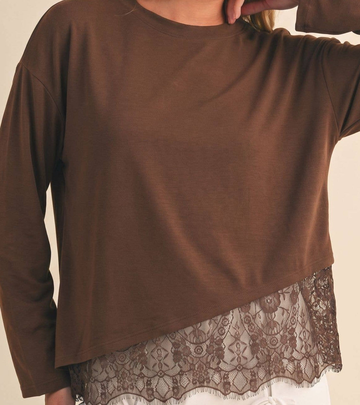 Lace Hem Pullover