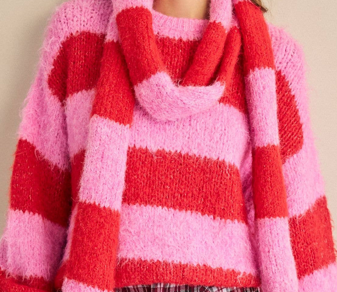 Pink Stripe Sweater Set