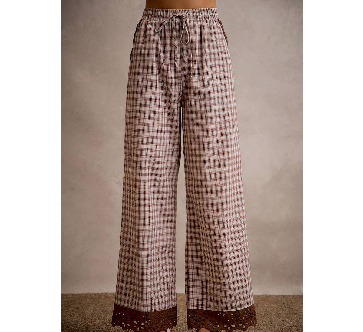 Plaid Wide Leg Pants