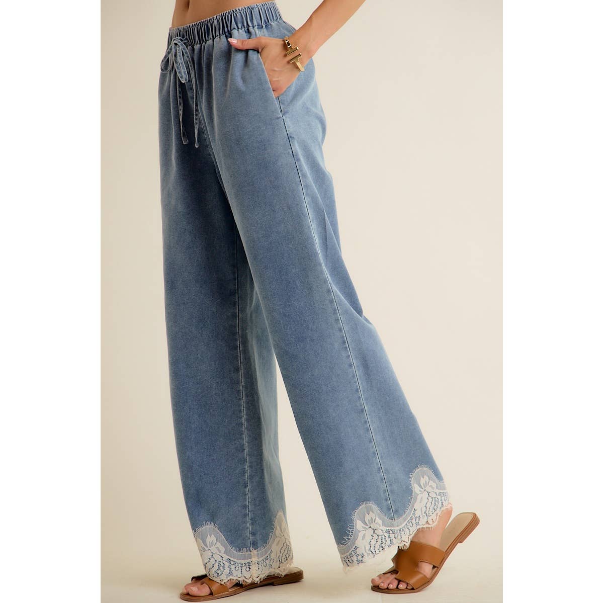 Lace Trim Jeans