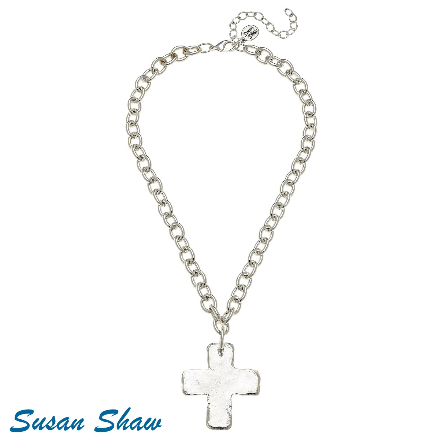 Solid Cross Silver Necklace