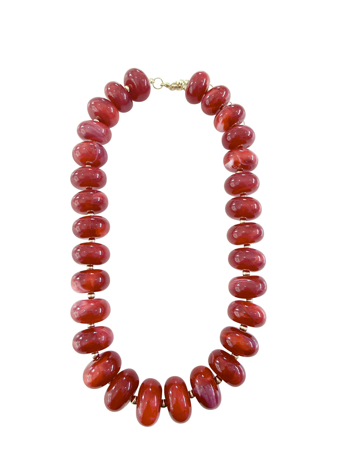 Liberty Chunky Beaded Necklace- Red