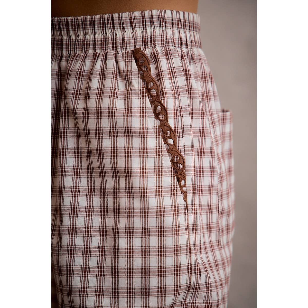 Plaid Wide Leg Pants