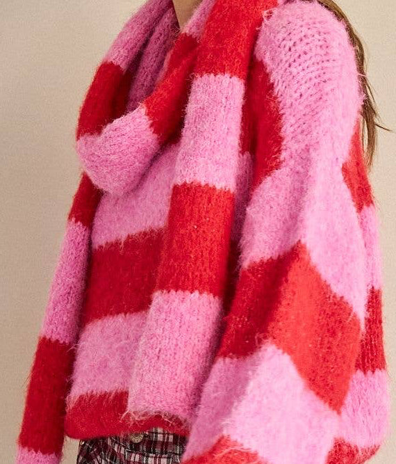 Pink Stripe Sweater Set