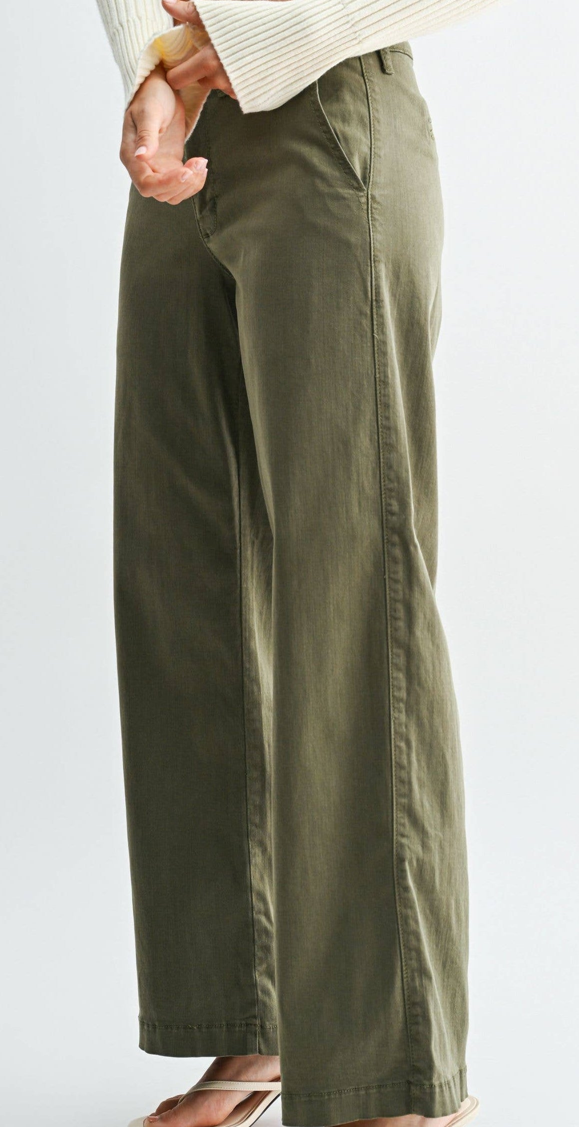 Olive Wide Leg Jeans