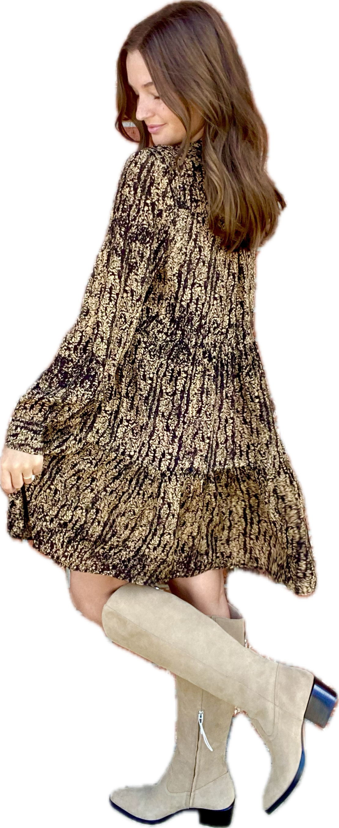 Gold Wisteria  Dress