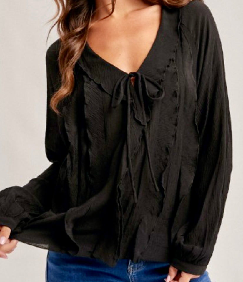 Ruffle Front Blouse
