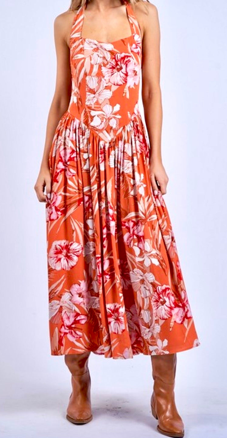 Tropical Midi Dress