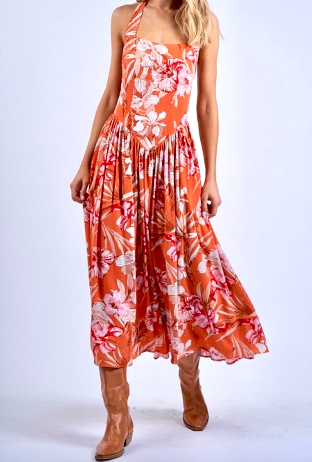 Tropical Midi Dress