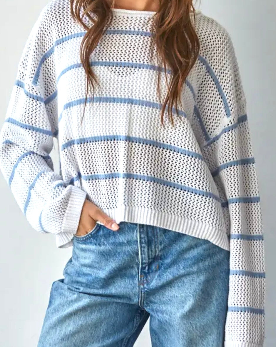 White/Blue Striped Sweater