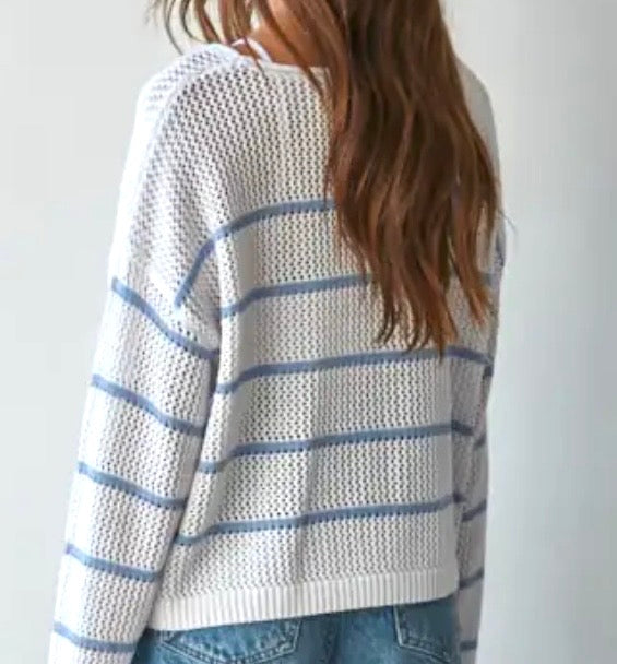 White/Blue Striped Sweater