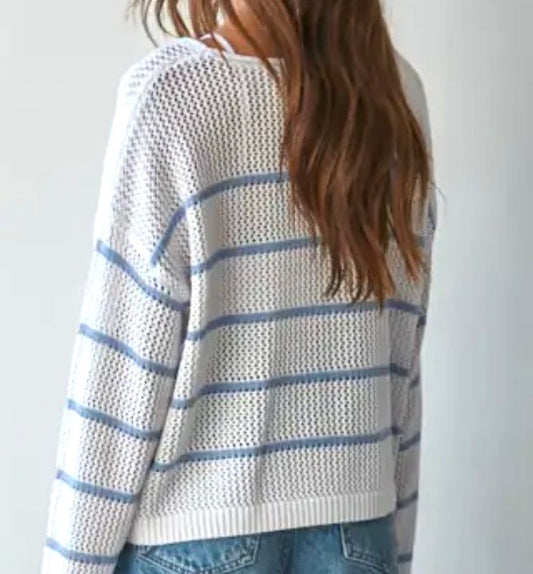 White/Blue Striped Sweater