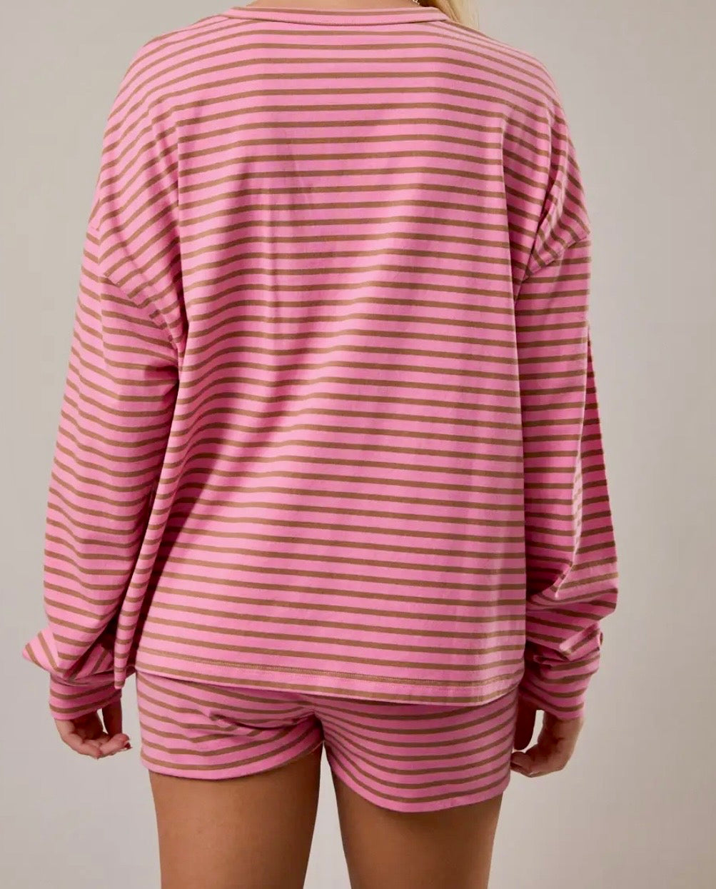 Pink/Brown Striped Tee