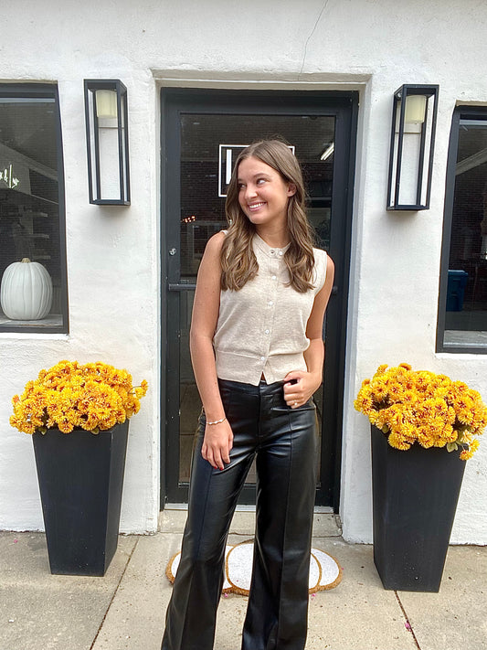 Leather Wide Leg