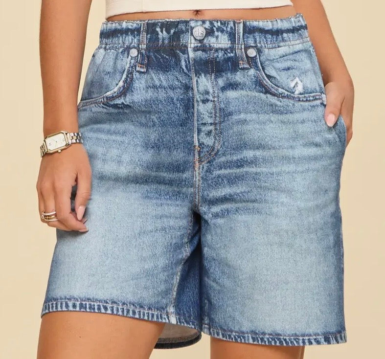 Sweatpant Denim Shorts