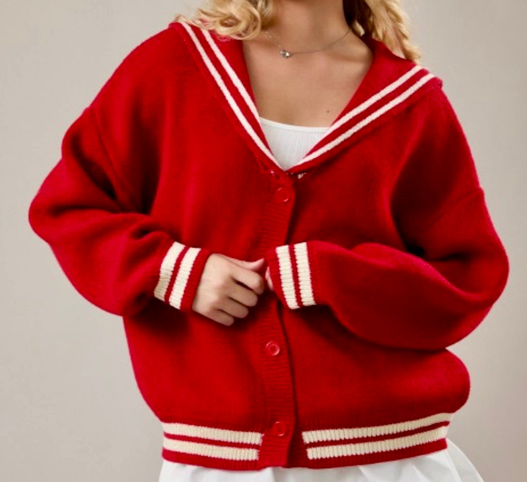 Sailor Collar Cardigan