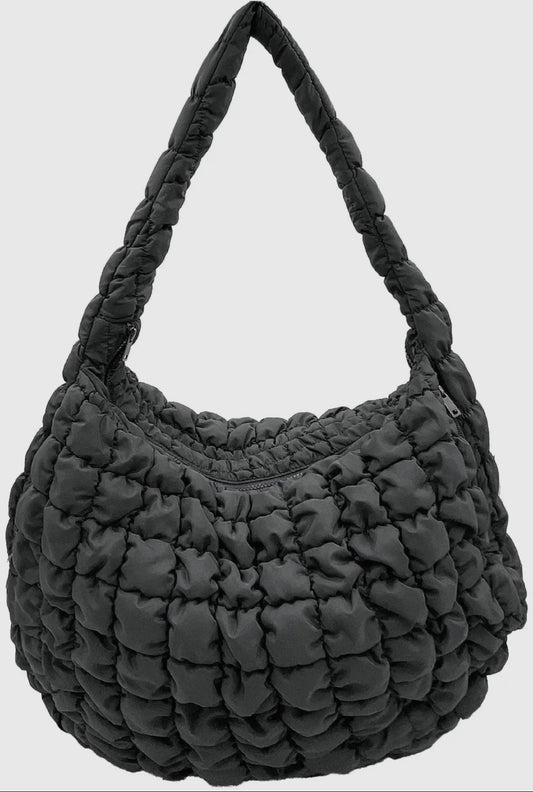 Gray Puffer Tote