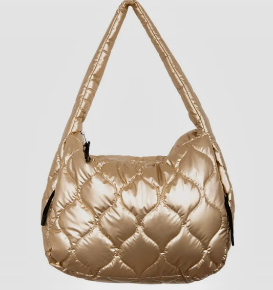 Metallic Quilted Tote