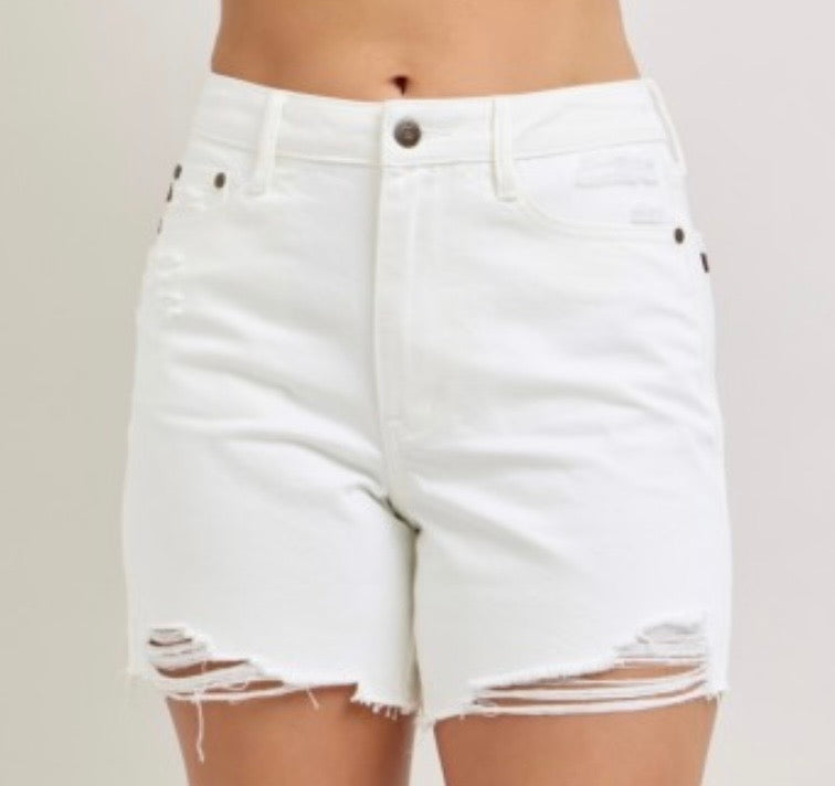White Denim Shorts