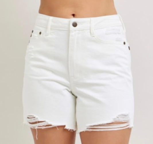 White Denim Shorts