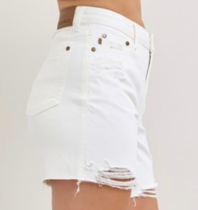 White Denim Shorts