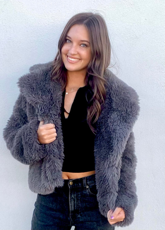 Gray Fur Jacket