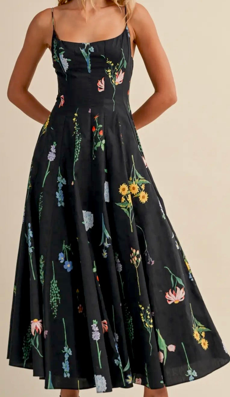Black Floral Maxi