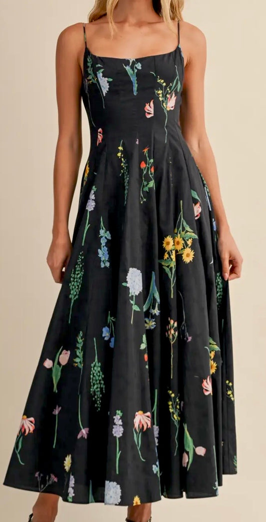 Black Floral Maxi